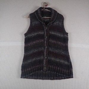 Woolrich Womans Kendall Creek Slate Knit Button Up Sweater Vest Size: Large